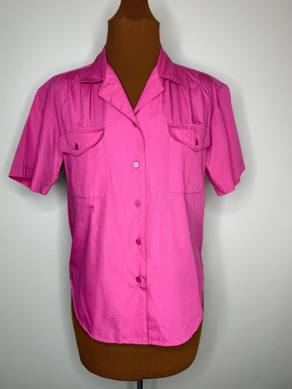 Hunter’s Glen Vibrant Pink Short-Sleeve Button-Down Shirt Size 12